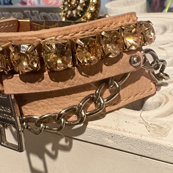 Louis Vuitton Beige Leather Bracelet with Gold and Silver Details Repurposed - Picture 3 of 6